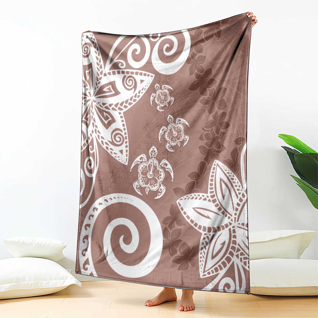 Polynesia Blanket Brown Tribal Turtle Floral Pattern LT05 - Polynesian Pride