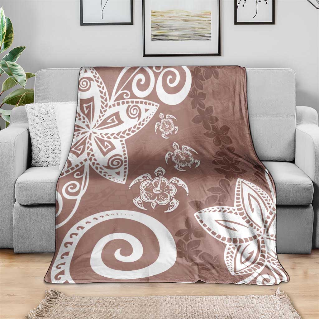 Polynesia Blanket Brown Tribal Turtle Floral Pattern LT05 - Polynesian Pride