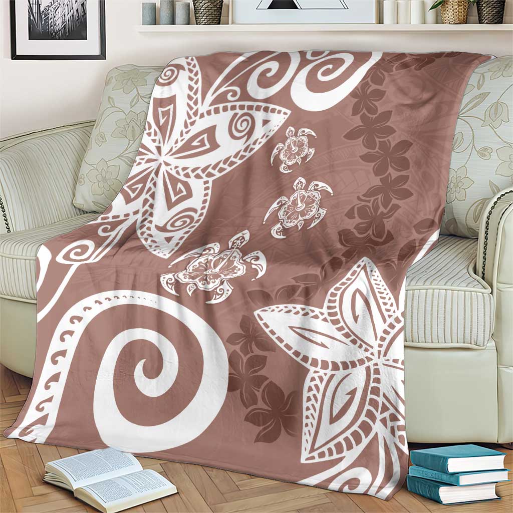 Polynesia Blanket Brown Tribal Turtle Floral Pattern LT05 - Polynesian Pride