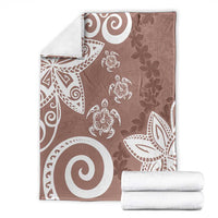 Polynesia Blanket Brown Tribal Turtle Floral Pattern LT05 - Polynesian Pride