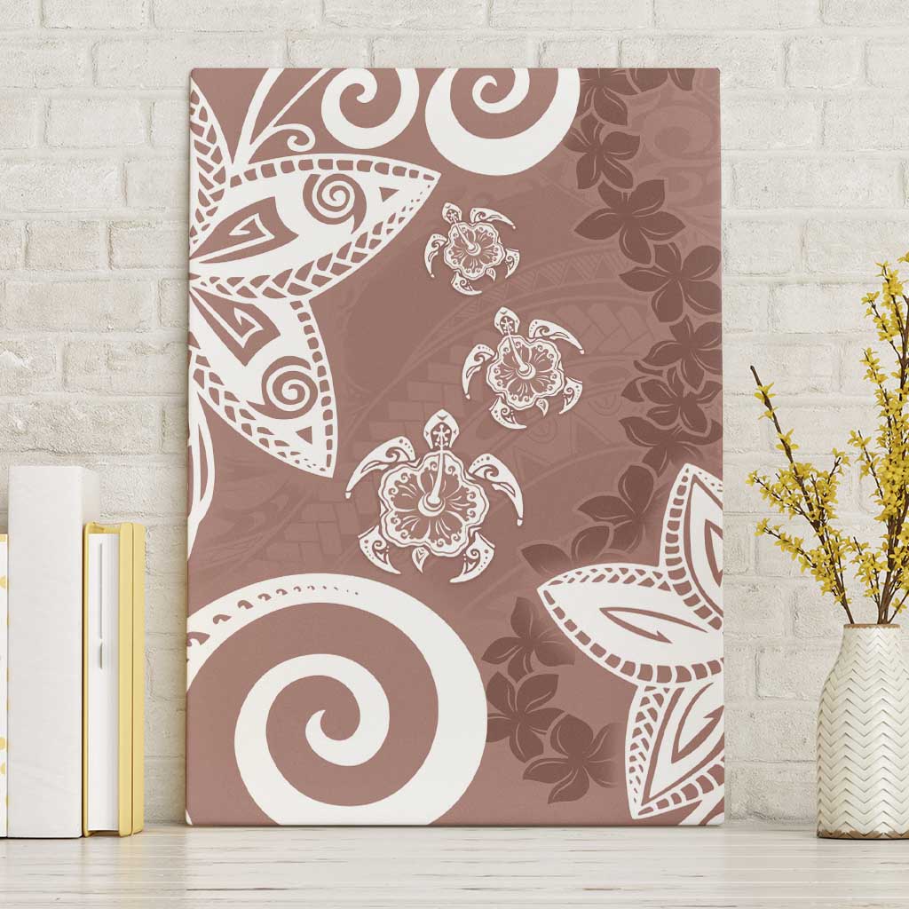 Polynesia Canvas Wall Art Brown Tribal Turtle Floral Pattern LT05 Without Frame Brown - Polynesian Pride