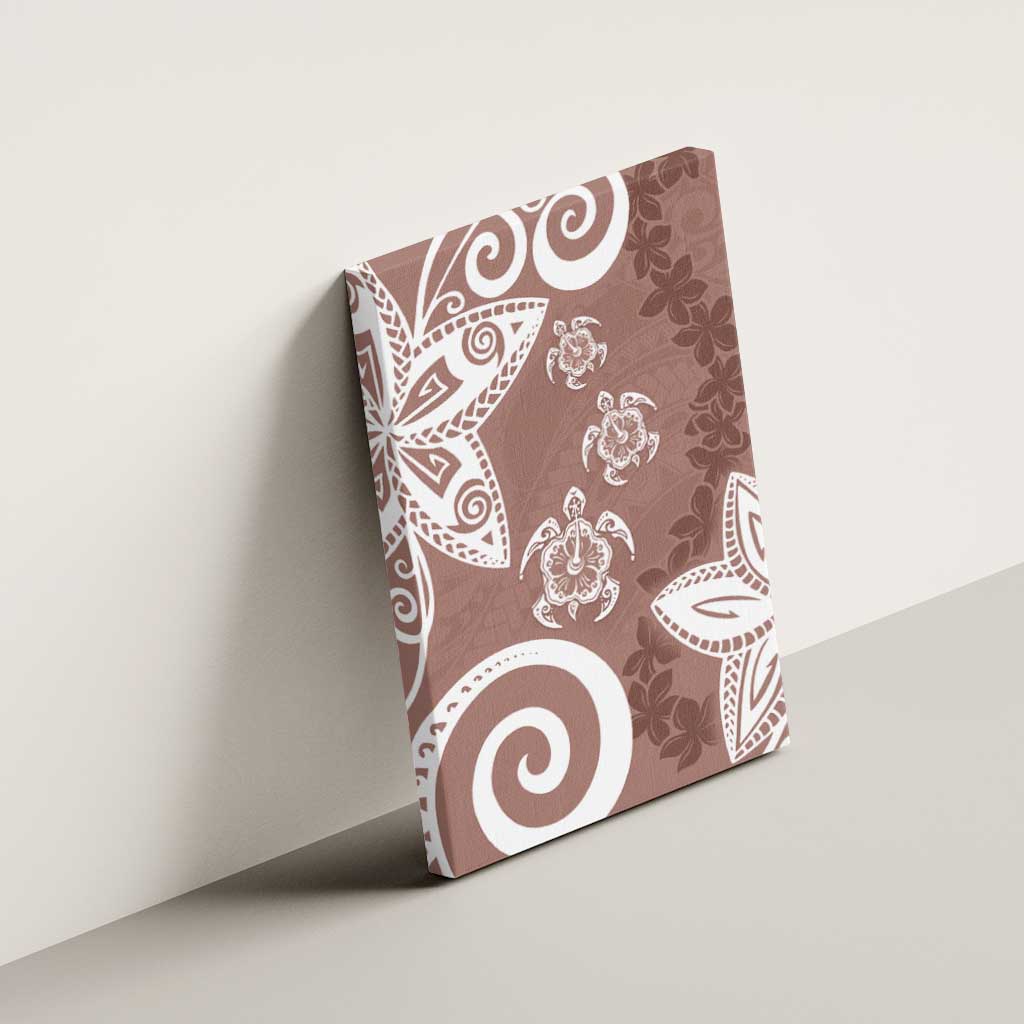 Polynesia Canvas Wall Art Brown Tribal Turtle Floral Pattern LT05 - Polynesian Pride