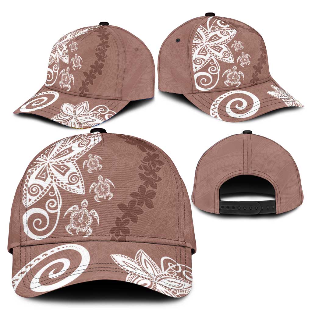 Polynesia Classic Cap Brown Tribal Turtle Floral Pattern - Polynesian Pride
