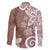 Polynesia Family Matching Long Sleeve Bodycon Dress and Hawaiian Shirt Brown Tribal Turtle Floral Pattern