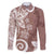 Polynesia Family Matching Off Shoulder Short Dress and Hawaiian Shirt Brown Tribal Turtle Floral Pattern