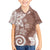 Polynesia Family Matching Off Shoulder Short Dress and Hawaiian Shirt Brown Tribal Turtle Floral Pattern