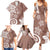 Polynesia Family Matching Summer Maxi Dress and Hawaiian Shirt Brown Tribal Turtle Floral Pattern