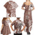 Polynesia Family Matching Summer Maxi Dress and Hawaiian Shirt Brown Tribal Turtle Floral Pattern