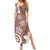 Polynesia Family Matching Summer Maxi Dress and Hawaiian Shirt Brown Tribal Turtle Floral Pattern