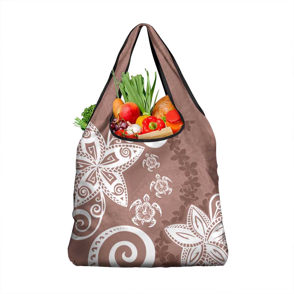 Polynesia Grocery Bag Brown Tribal Turtle Floral Pattern LT05 1-pack One Size Brown - Polynesian Pride