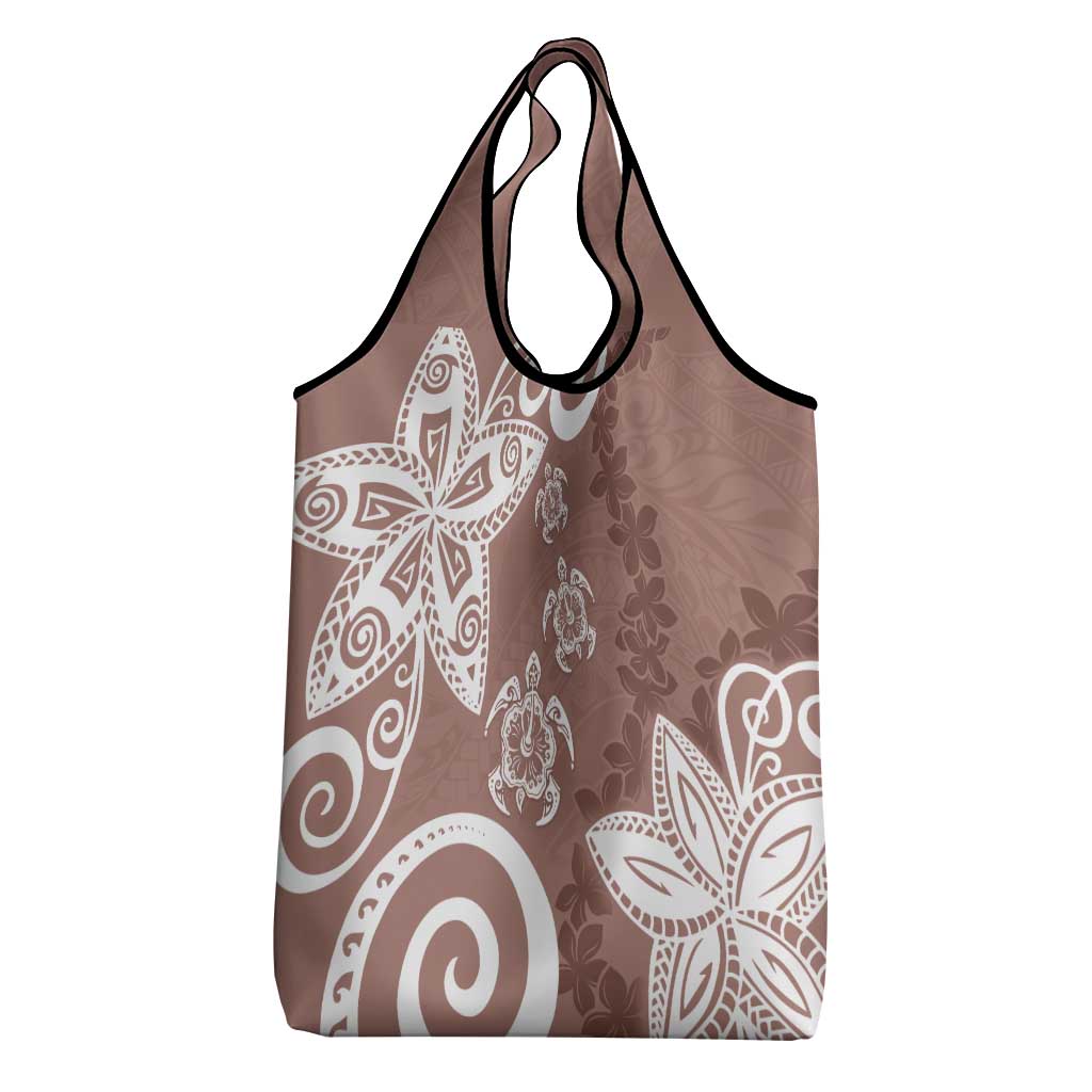 Polynesia Grocery Bag Brown Tribal Turtle Floral Pattern LT05 - Polynesian Pride