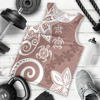 Polynesia Men Tank Top Brown Tribal Turtle Floral Pattern LT05 - Polynesian Pride