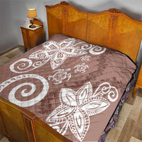 Polynesia Quilt Brown Tribal Turtle Floral Pattern