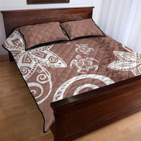 Polynesia Quilt Bed Set Brown Tribal Turtle Floral Pattern LT05 - Polynesian Pride