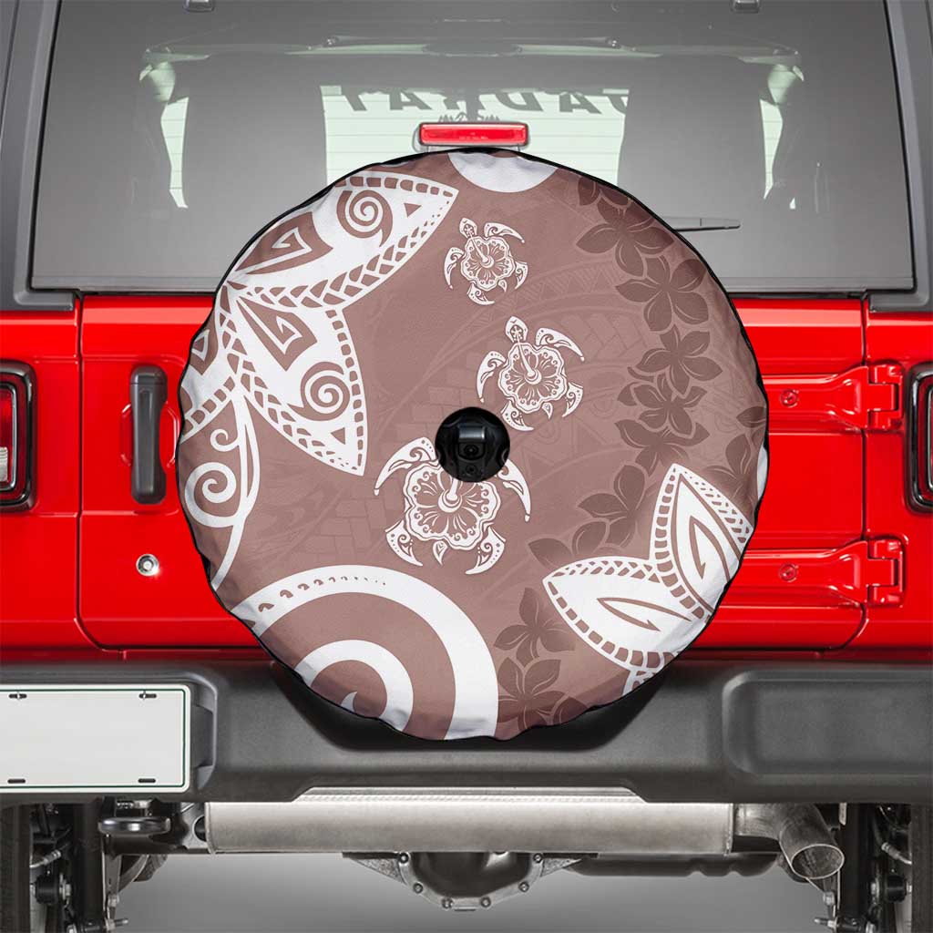 Polynesia Spare Tire Cover Brown Tribal Turtle Floral Pattern LT05 - Polynesian Pride