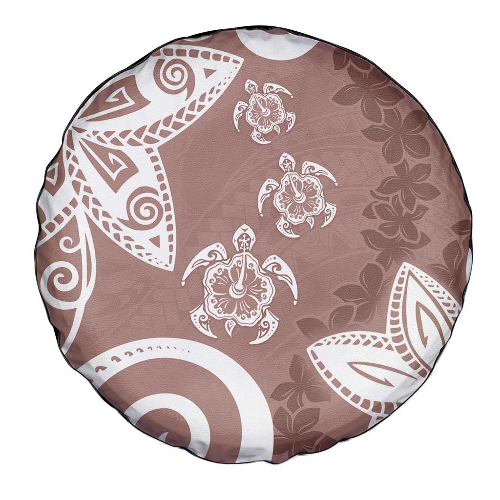Polynesia Spare Tire Cover Brown Tribal Turtle Floral Pattern LT05 - Polynesian Pride