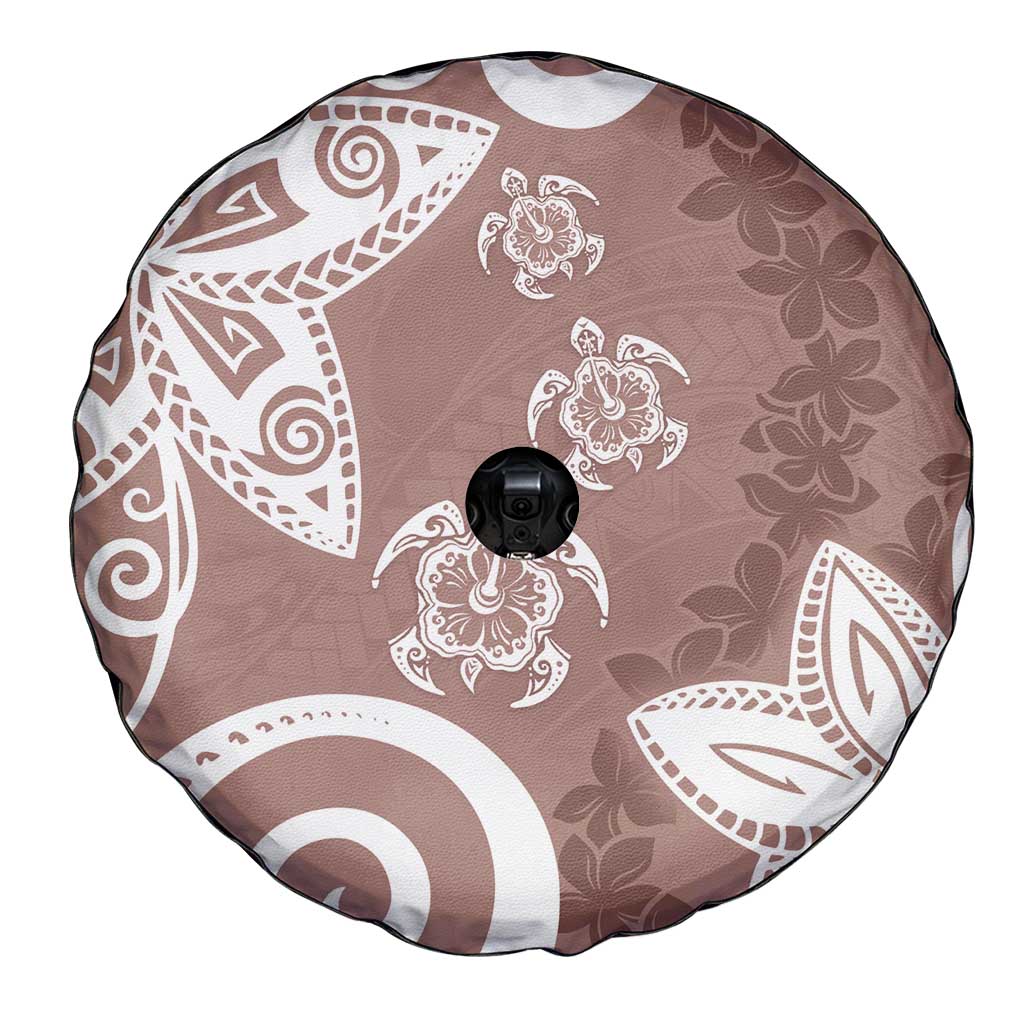 Polynesia Spare Tire Cover Brown Tribal Turtle Floral Pattern LT05 - Polynesian Pride