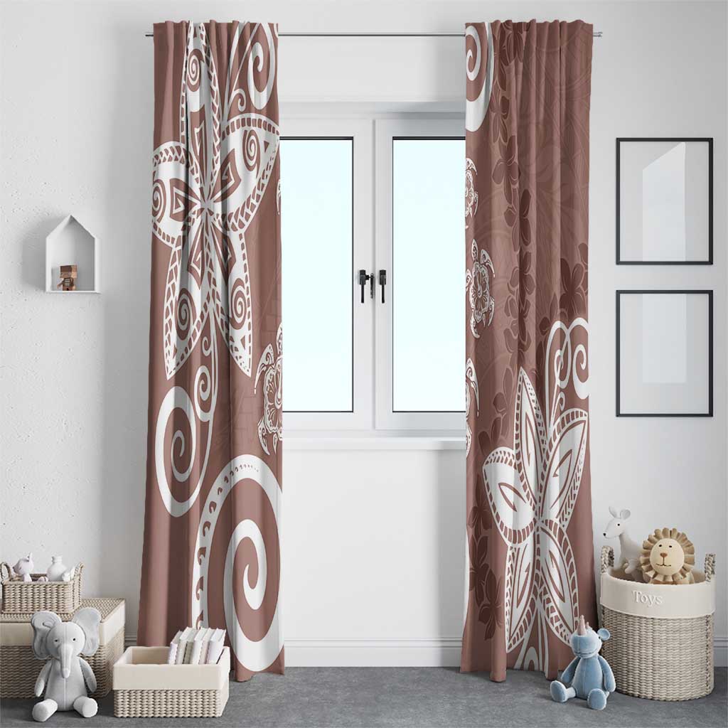 Polynesia Window Curtain Brown Tribal Turtle Floral Pattern LT05 - Polynesian Pride