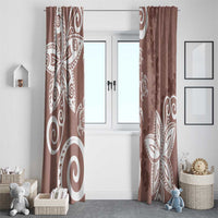 Polynesia Window Curtain Brown Tribal Turtle Floral Pattern LT05 - Polynesian Pride