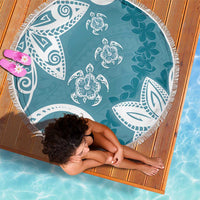 Polynesia Beach Blanket Hippie Blue Tribal Turtle Floral Pattern LT05 - Polynesian Pride