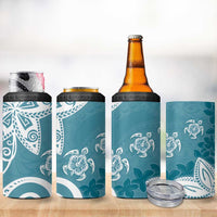 Polynesia 4 in 1 Can Cooler Tumbler Hippie Blue Tribal Turtle Floral Pattern LT05 - Polynesian Pride