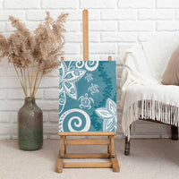 Polynesia Canvas Wall Art Hippie Blue Tribal Turtle Floral Pattern LT05 - Polynesian Pride