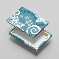 Polynesia Canvas Wall Art Hippie Blue Tribal Turtle Floral Pattern LT05 - Polynesian Pride