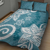 Polynesia Quilt Bed Set Hippie Blue Tribal Turtle Floral Pattern LT05 - Polynesian Pride