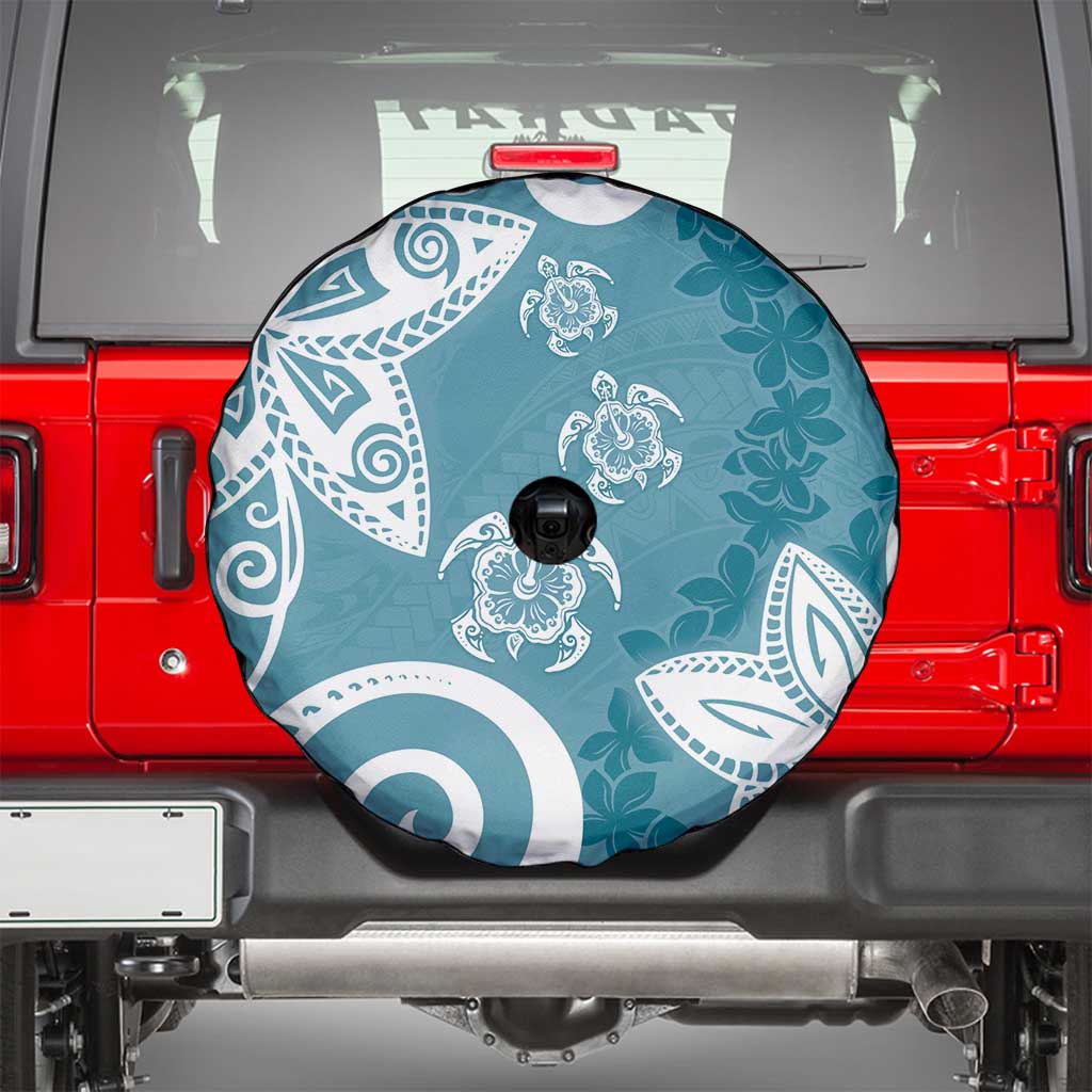 Polynesia Spare Tire Cover Hippie Blue Tribal Turtle Floral Pattern LT05 - Polynesian Pride