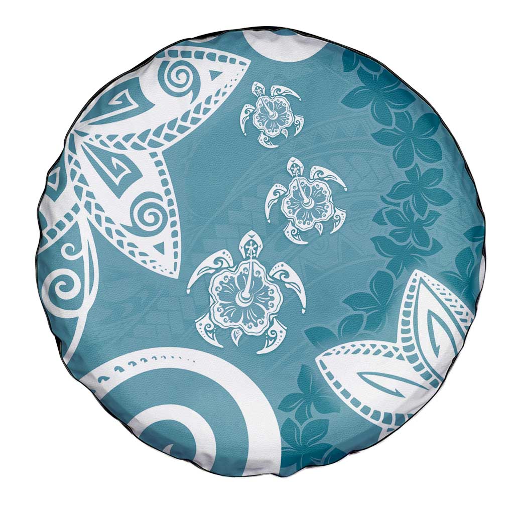 Polynesia Spare Tire Cover Hippie Blue Tribal Turtle Floral Pattern LT05 - Polynesian Pride