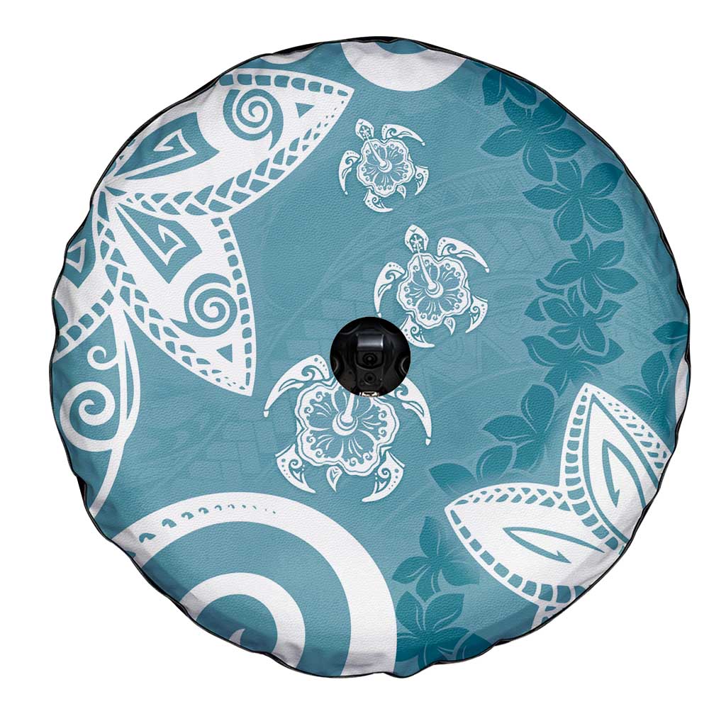 Polynesia Spare Tire Cover Hippie Blue Tribal Turtle Floral Pattern LT05 - Polynesian Pride