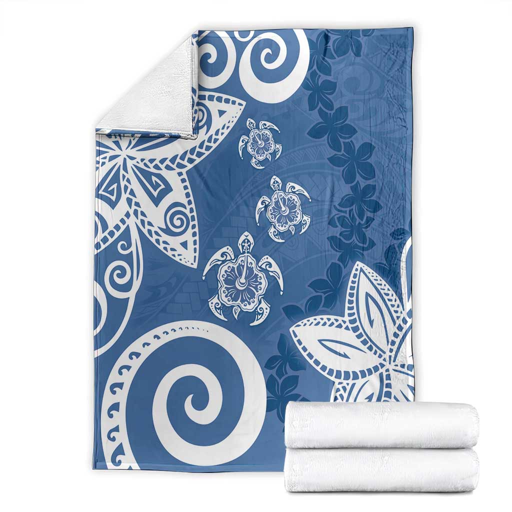 Polynesia Blanket Blue Tribal Turtle Floral Pattern LT05 - Polynesian Pride