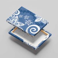 Polynesia Canvas Wall Art Blue Tribal Turtle Floral Pattern LT05 - Polynesian Pride