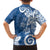 Polynesia Family Matching Long Sleeve Bodycon Dress and Hawaiian Shirt Blue Tribal Turtle Floral Pattern