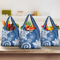 Polynesia Grocery Bag Blue Tribal Turtle Floral Pattern LT05 3-pack One Size Blue - Polynesian Pride