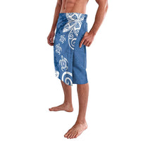 Polynesia Lavalava Blue Tribal Turtle Floral Pattern