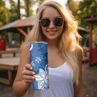 Polynesia Skinny Tumbler Blue Tribal Turtle Floral Pattern