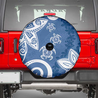 Polynesia Spare Tire Cover Blue Tribal Turtle Floral Pattern LT05 - Polynesian Pride