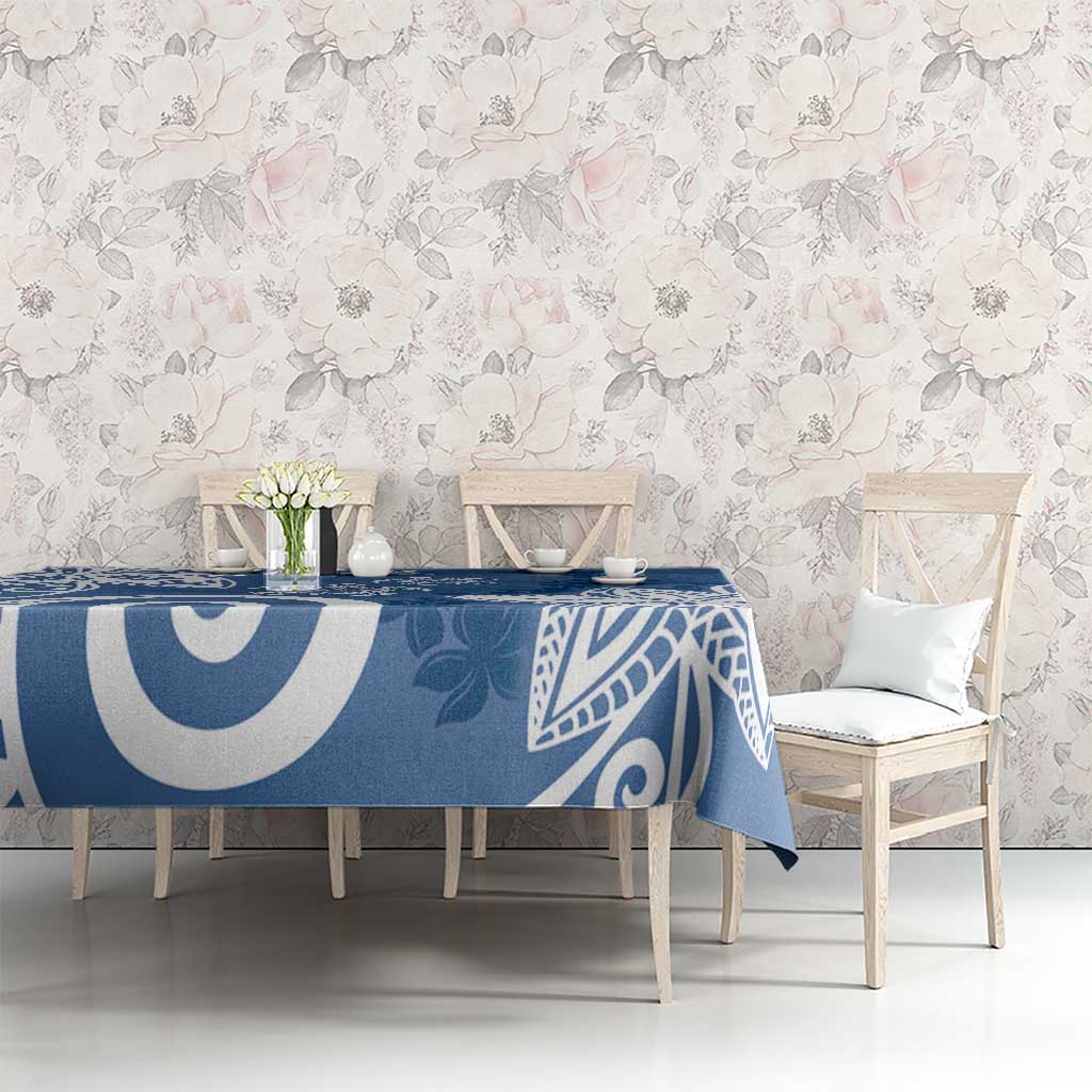 Polynesia Tablecloth Blue Tribal Turtle Floral Pattern LT05 - Polynesian Pride