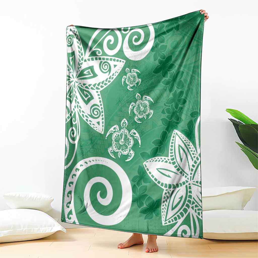 Polynesia Blanket Green Tribal Turtle Floral Pattern LT05 - Polynesian Pride