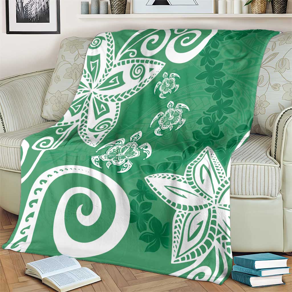 Polynesia Blanket Green Tribal Turtle Floral Pattern LT05 - Polynesian Pride