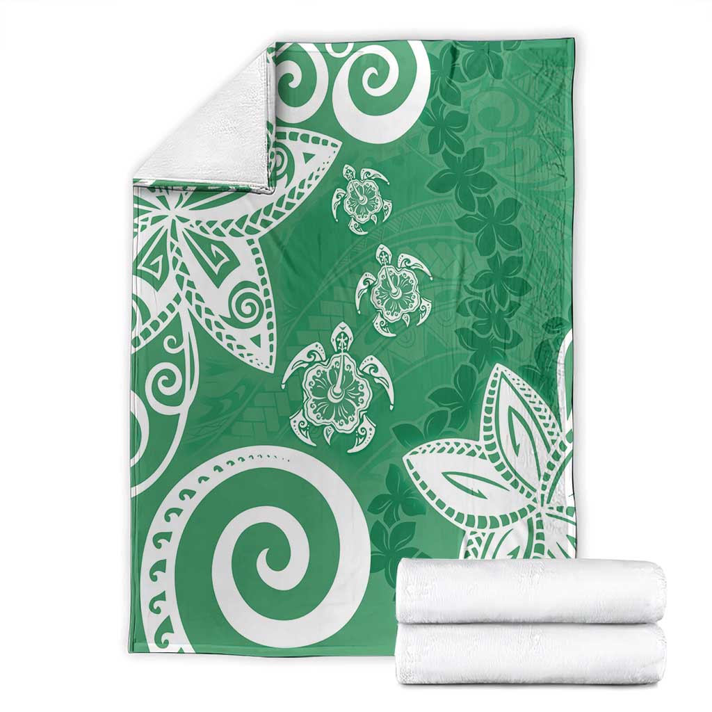 Polynesia Blanket Green Tribal Turtle Floral Pattern LT05 - Polynesian Pride