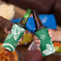 Polynesia 4 in 1 Can Cooler Tumbler Green Tribal Turtle Floral Pattern LT05 - Polynesian Pride
