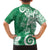 Polynesia Family Matching Long Sleeve Bodycon Dress and Hawaiian Shirt Green Tribal Turtle Floral Pattern