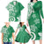 Polynesia Family Matching Long Sleeve Bodycon Dress and Hawaiian Shirt Green Tribal Turtle Floral Pattern