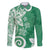 Polynesia Family Matching Long Sleeve Bodycon Dress and Hawaiian Shirt Green Tribal Turtle Floral Pattern