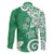 Polynesia Family Matching Long Sleeve Bodycon Dress and Hawaiian Shirt Green Tribal Turtle Floral Pattern