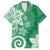 Polynesia Family Matching Off Shoulder Short Dress and Hawaiian Shirt Green Tribal Turtle Floral Pattern