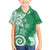 Polynesia Family Matching Off Shoulder Short Dress and Hawaiian Shirt Green Tribal Turtle Floral Pattern