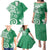 Polynesia Family Matching Puletasi and Hawaiian Shirt Green Tribal Turtle Floral Pattern